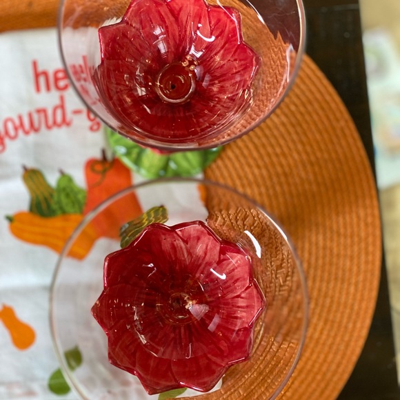 222 fifth, Dahlia Water Glasses/Goblets, Ceramic & Glass, Set of 2 - Picture 9 of 13